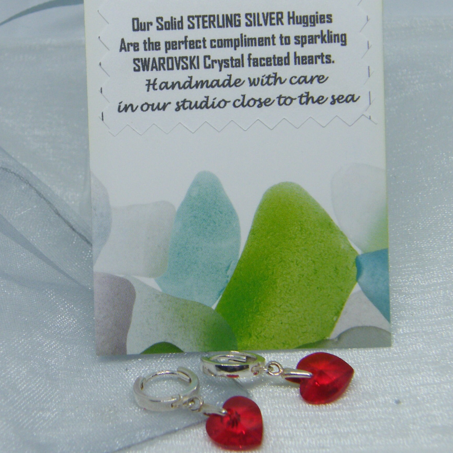 Swarovski Crystal Heart Earrings (Various Colours)