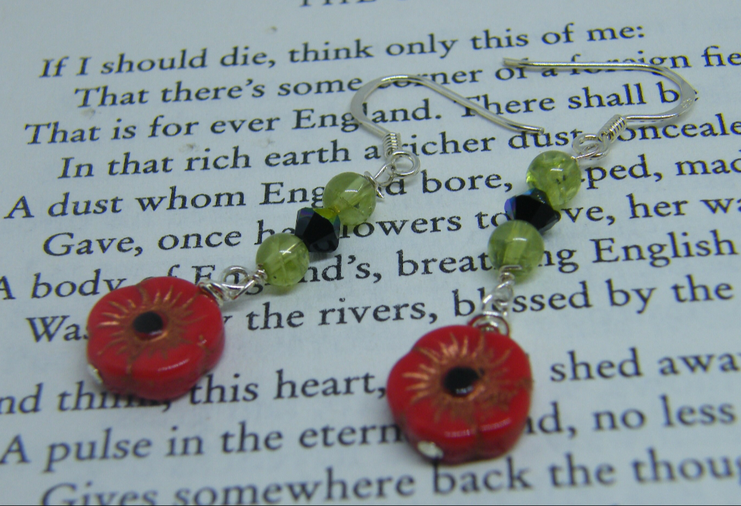Peridot & Poppy Earrings