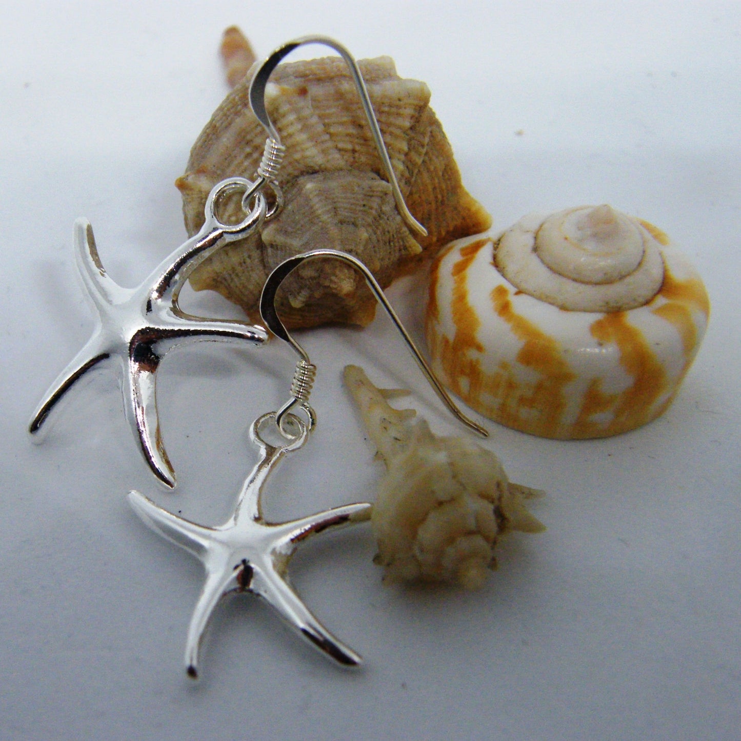 STARFISH Earrings on STERLING SILVER Hooks