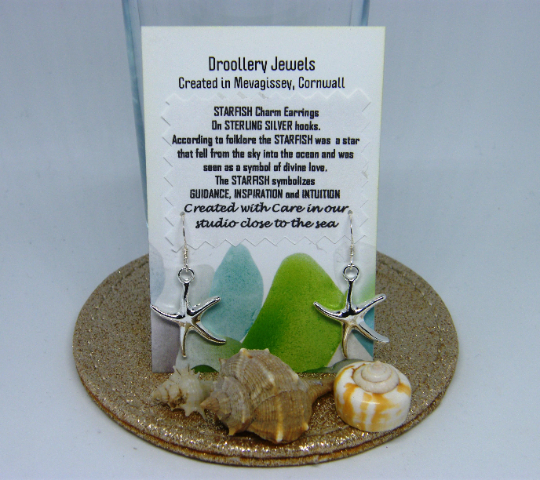 STARFISH Earrings on STERLING SILVER Hooks