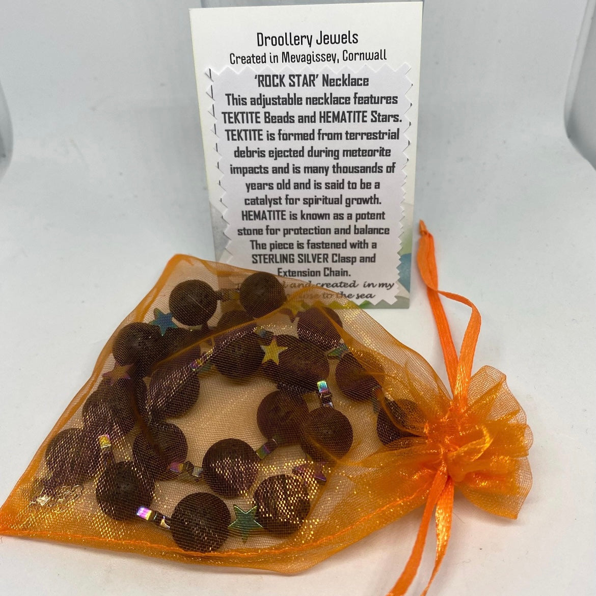 ROCK STAR Tektite & Hematite Unisex Necklace