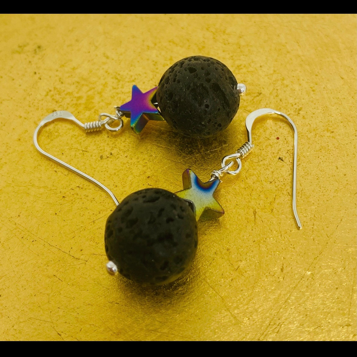 ROCK STAR Tektite & Hematite Earrings