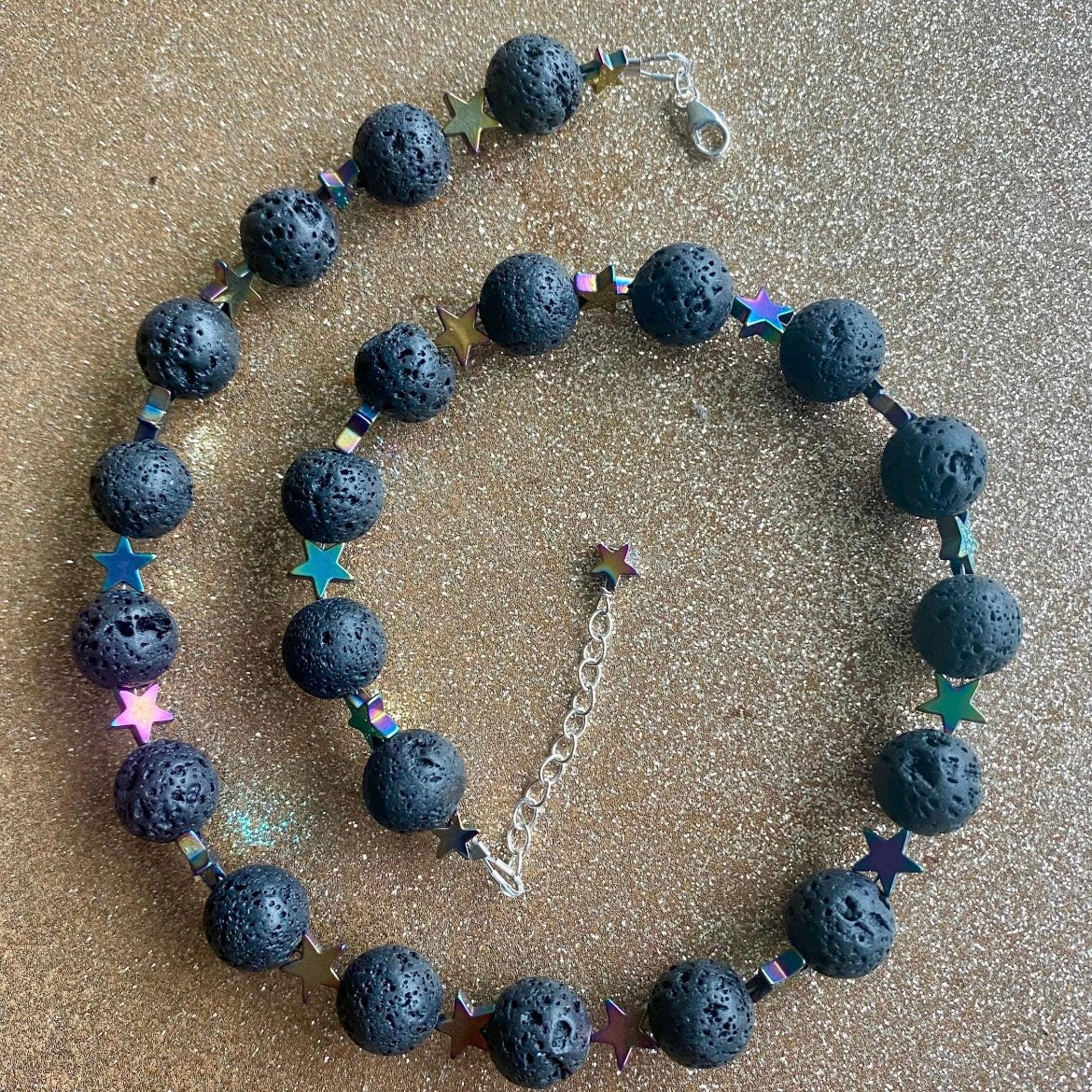 ROCK STAR Tektite & Hematite Unisex Necklace