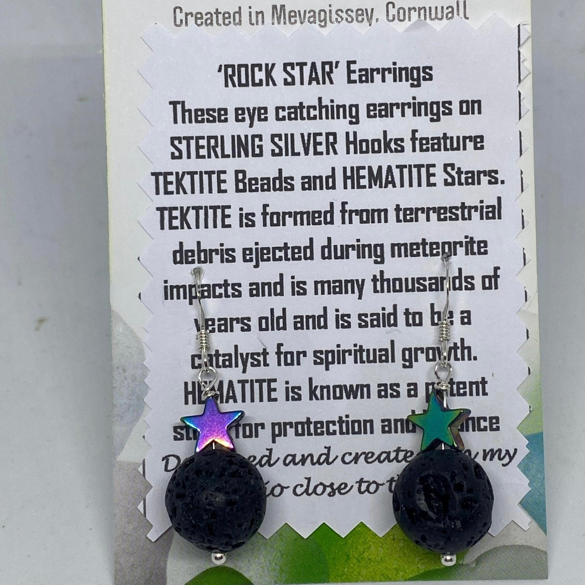 ROCK STAR Tektite & Hematite Earrings