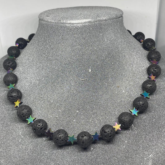 ROCK STAR Tektite & Hematite Unisex Necklace