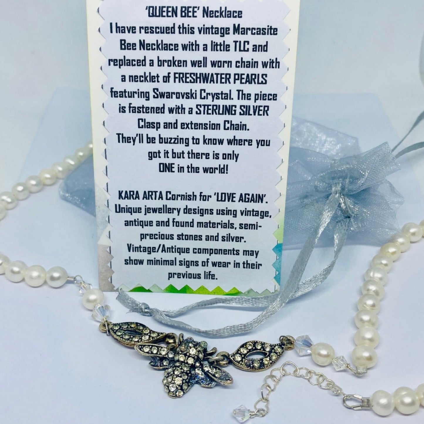 Queen Bee Necklace with Pearls