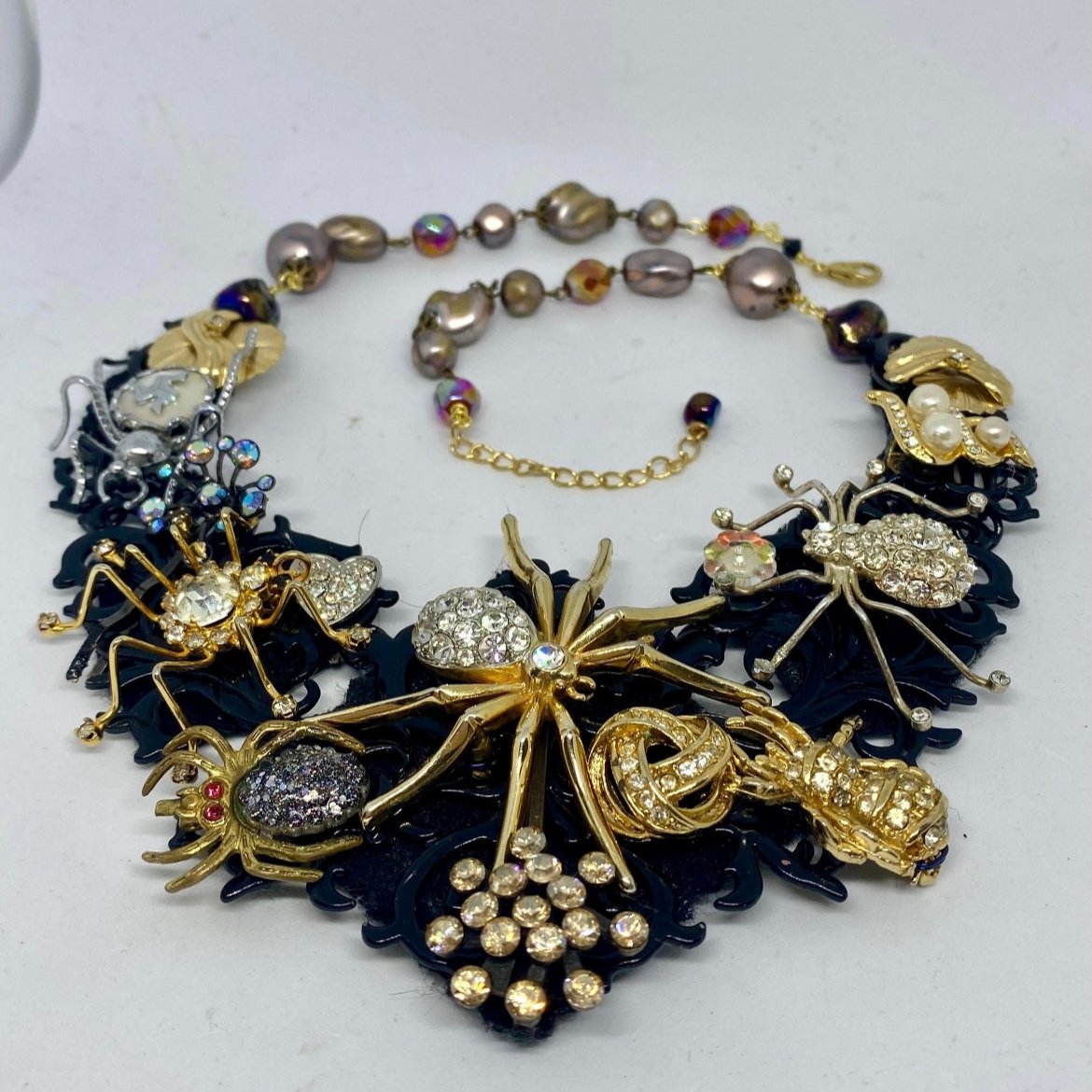 Many SPIDER Assemblage Necklace