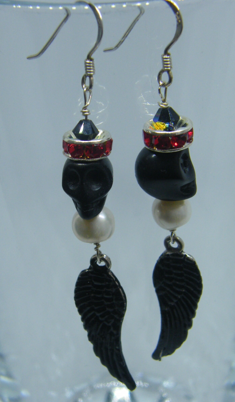 Ravens Wing & Skull Earrings