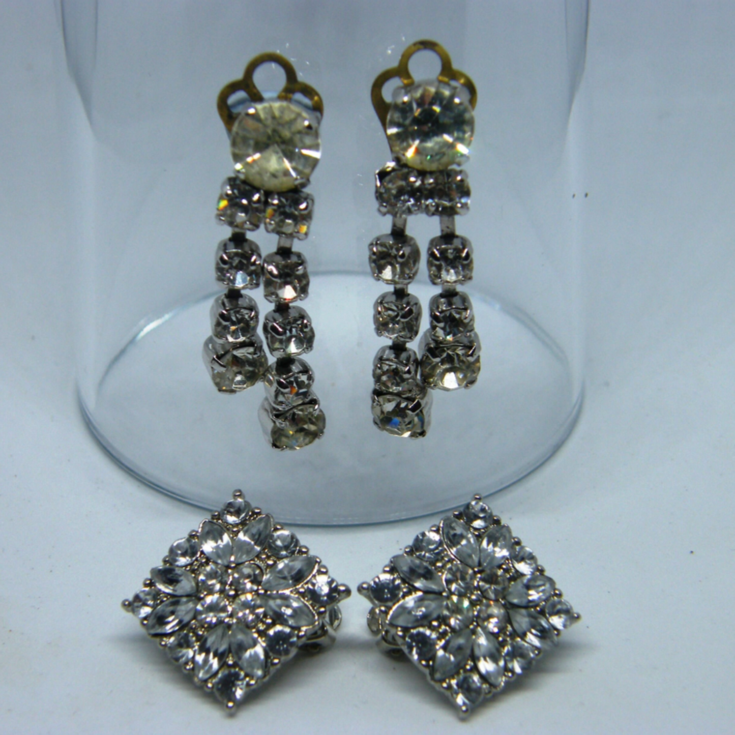 Duo of Vintage Diamanté Earrings