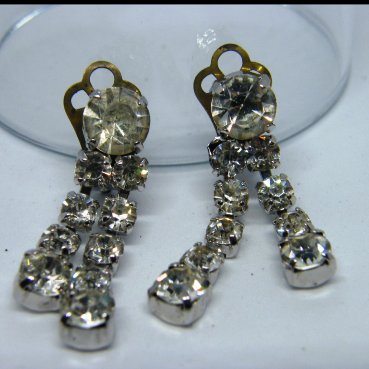 Duo of Vintage Diamanté Earrings