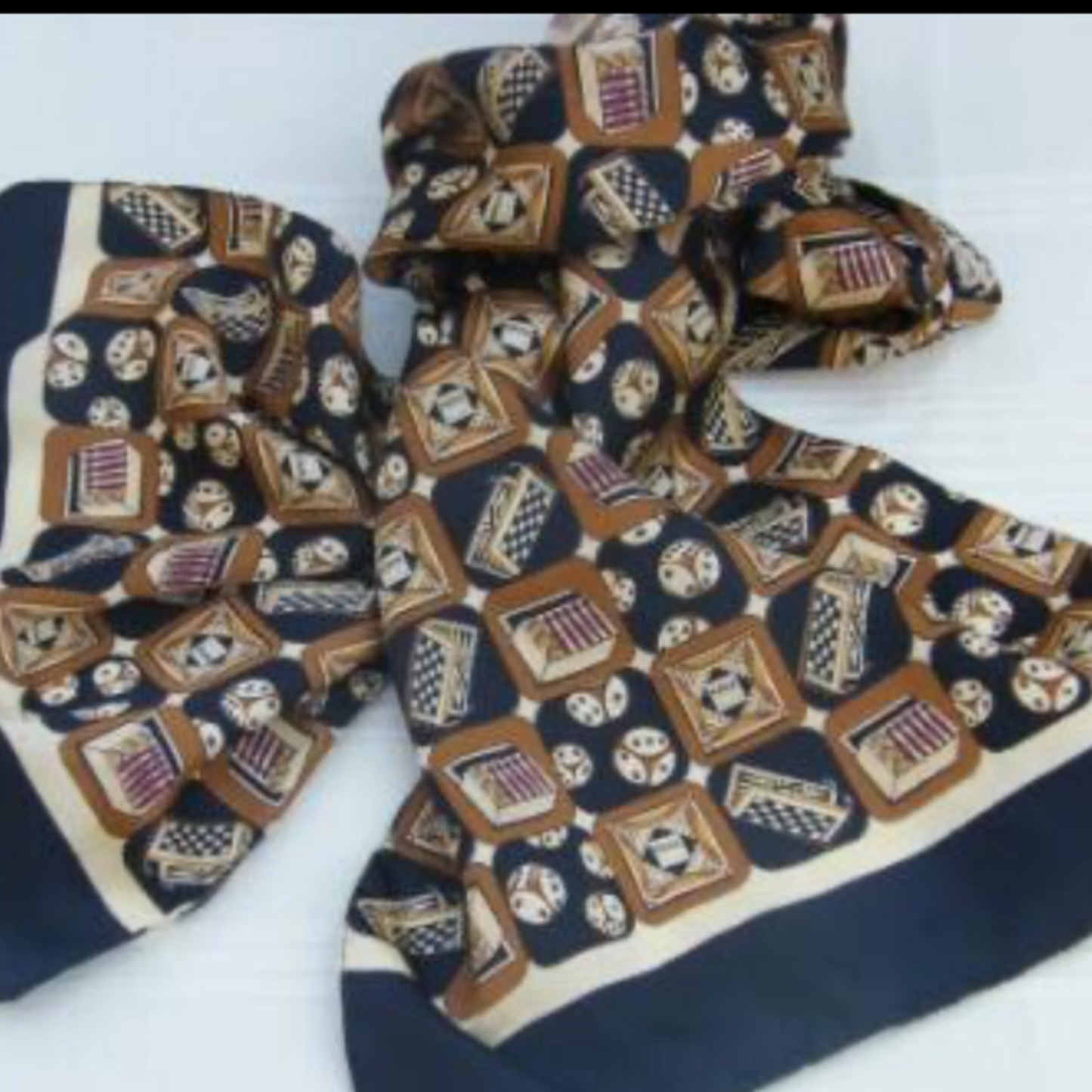 Vintage Unisex Long Length Casino Scarf