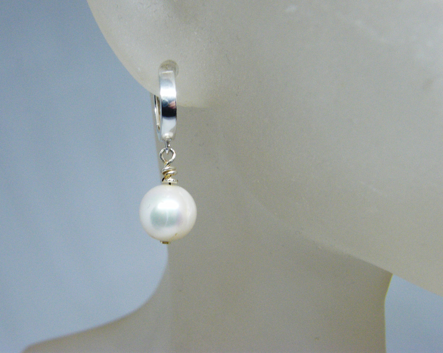 Pearl & Sterling Silver Huggies